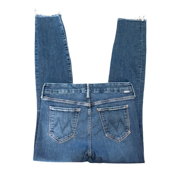 MOTHER The Looker Ankle Fray Skinny Mid Rise Jean Girl Crush Blue Wash Size 29 - Picture 5 of 14